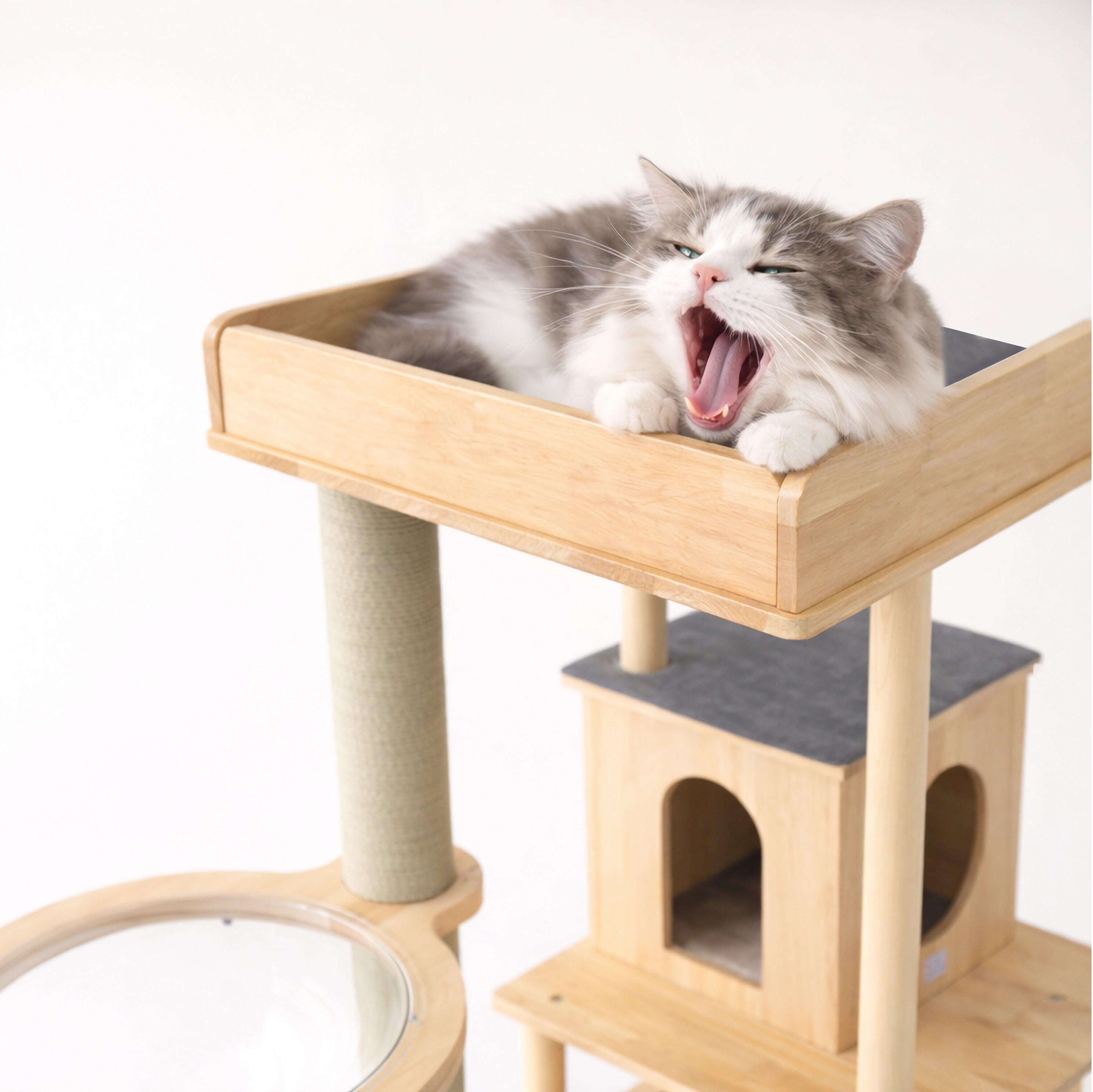 キャットタワー CAT TREE M｜天然木ラバーウッド製 – söpöa